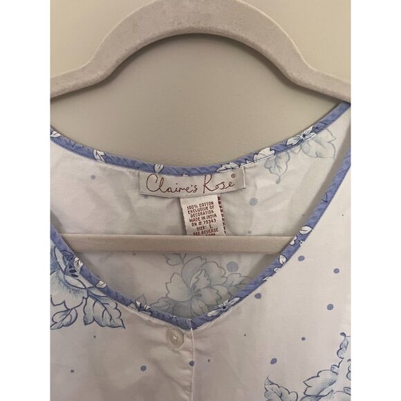 Claire's Rose Coquette Blue & White Darling Blouse - Large - Picture 3 of 5